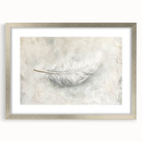 Elegant Dining Room Wall Art - Modern Feather Canvas & Framed Print