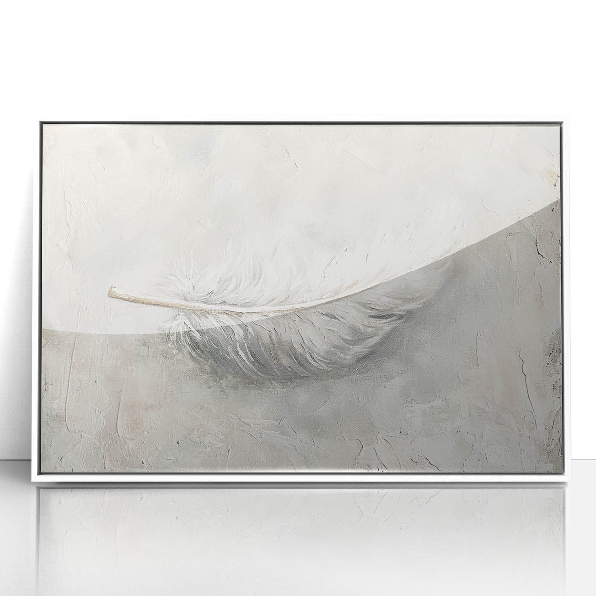 Elegant Dining Room Wall Art - Modern Feather Canvas & Framed Print