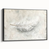 Elegant Dining Room Wall Art - Modern Feather Canvas & Framed Print