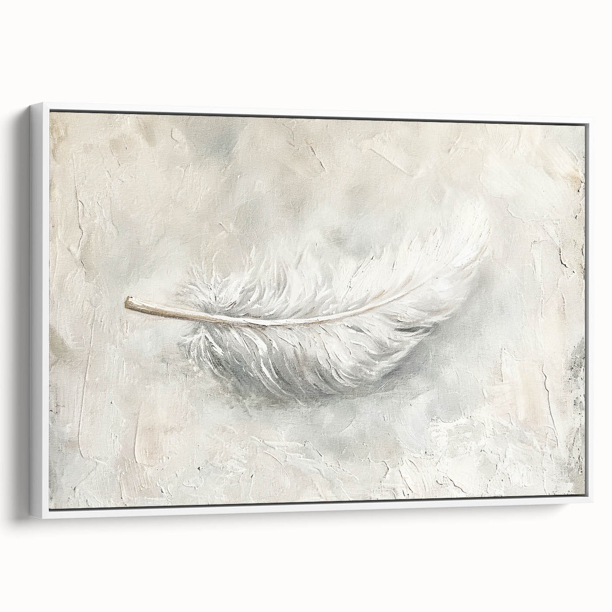 Elegant Dining Room Wall Art - Modern Feather Canvas & Framed Print