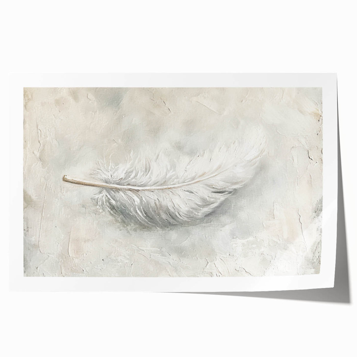 Elegant Dining Room Wall Art - Modern Feather Canvas & Framed Print