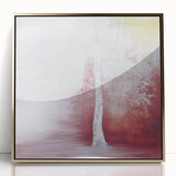 Framed acrylic artwork showcasing vibrant abstract floral design in gold hues, set against a modern backdrop, adding elegance to any interior decor.
