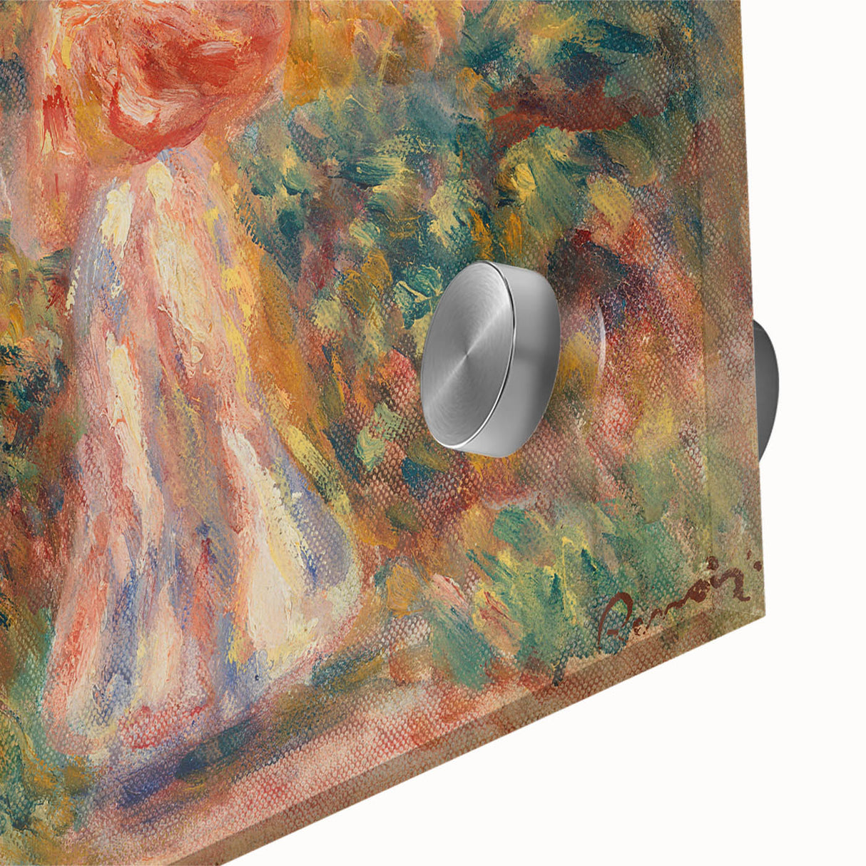 Impressionist Garden Scene Wall Art - Renoir's Woman in Pink and White