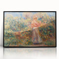 Impressionist Garden Scene Wall Art - Renoir's Woman in Pink and White