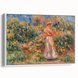 Impressionist Garden Scene Wall Art - Renoir's Woman in Pink and White