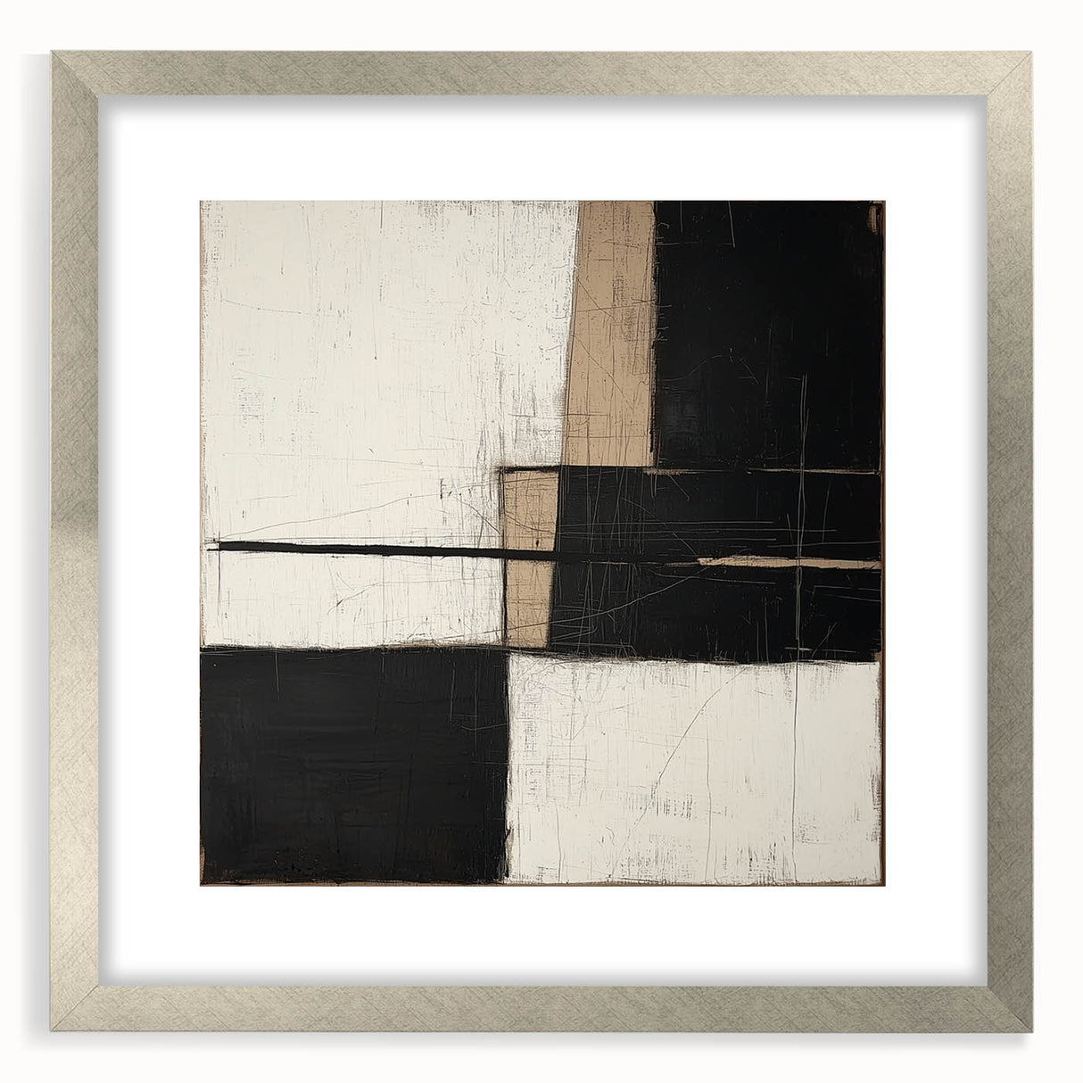 Modern Monochrome Abstract Wall Art – Large Canvas & Framed Print