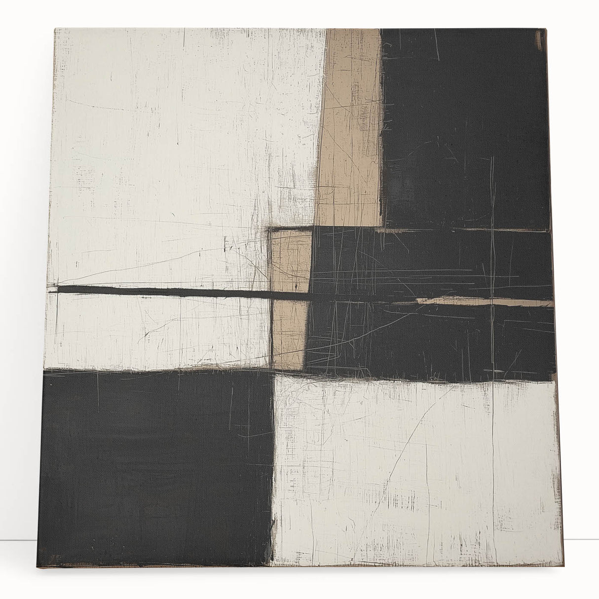 Modern Monochrome Abstract Wall Art – Large Canvas & Framed Print