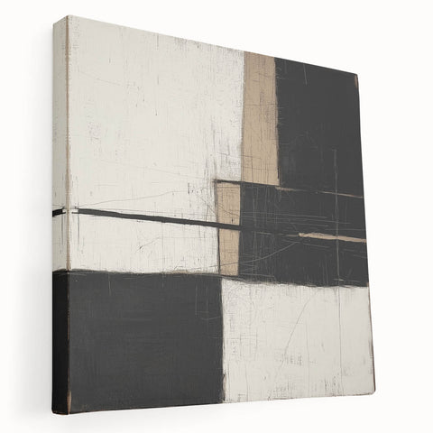 Modern Monochrome Abstract Wall Art – Large Canvas & Framed Print