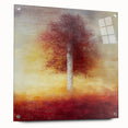 Abstract floral acrylic glass artwork showcasing vibrant colors and intricate patterns, displayed from a side view with visible pins for mounting. Ideal for modern home decor.