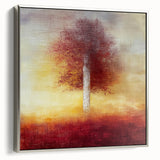 Framed canvas art showcasing abstract florals in soft pastel colors, elegantly bordered in silver, ideal for modern home decor and interior design.