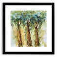 Abstract floral design framed in a black mat, showcasing vibrant colors and intricate details, ideal for modern home decor or as a unique gift option.