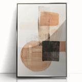 Framed abstract minimalist wall art featuring a silver acrylic finish, set against a modern interior backdrop, perfect for contemporary decor enthusiasts.