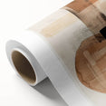 Abstract minimalist wall art rolled canvas displaying soft pastel colors and geometric shapes, perfect for modern home decor. Packaged securely in a cardboard tube for easy transport.