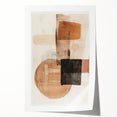 Abstract minimalist wall art print showcasing soft pastel colors and geometric shapes, rolled and ready for display or framing, ideal for modern home decor.