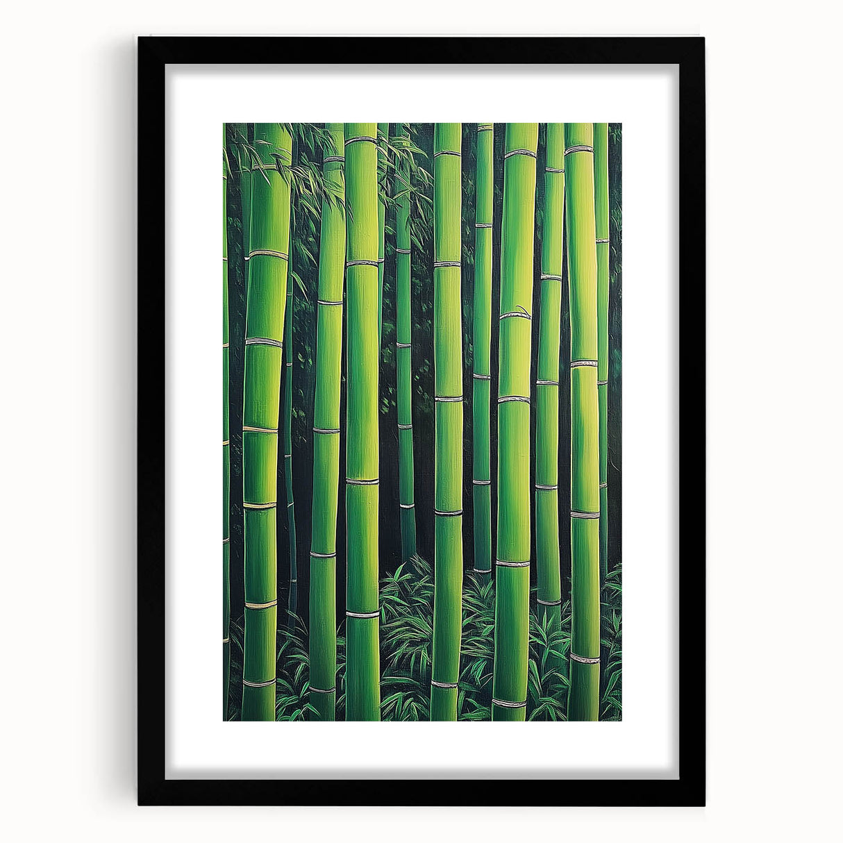Abstract floral frame design in black with a mat, showcasing vibrant colors and intricate patterns, ideal for modern home decor and artistic displays.