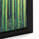 Close-up view of a framed abstract floral canvas art piece showcasing vibrant colors and intricate details, perfect for modern home decor.
