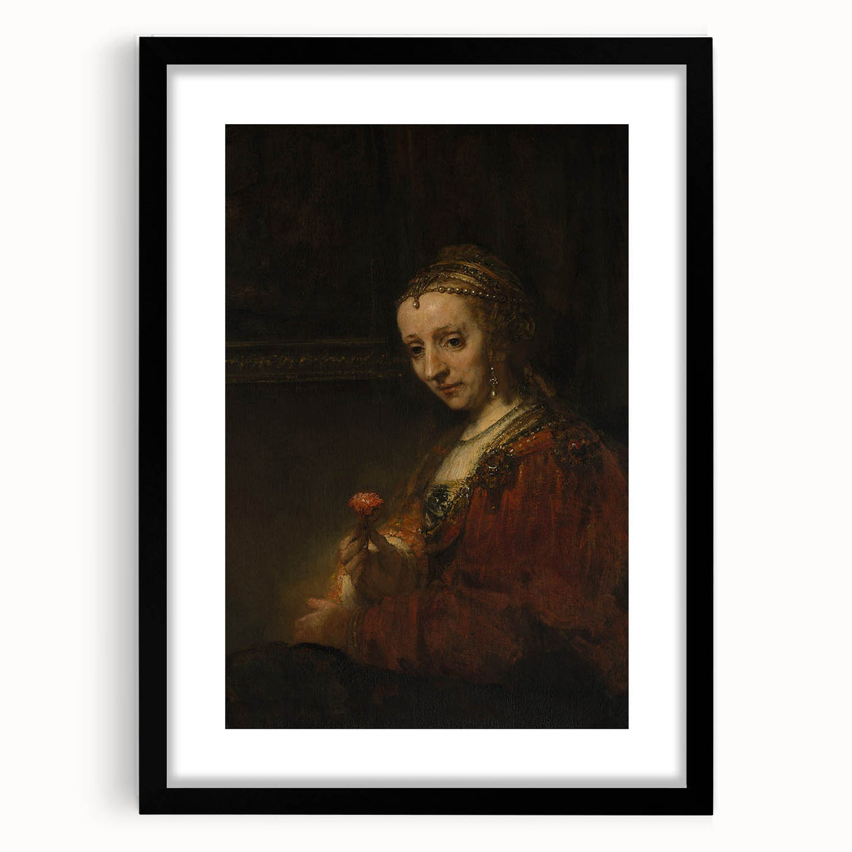 Baroque Woman with Flower Wall Art – Timeless Elegance
