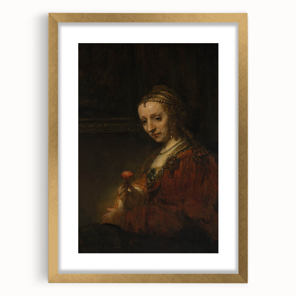 Baroque Woman with Flower Wall Art – Timeless Elegance