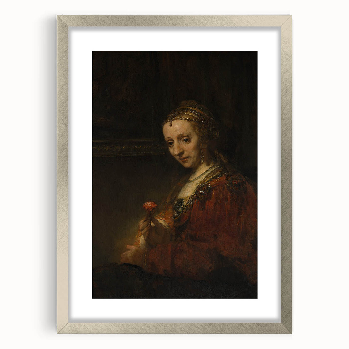 Baroque Woman with Flower Wall Art – Timeless Elegance