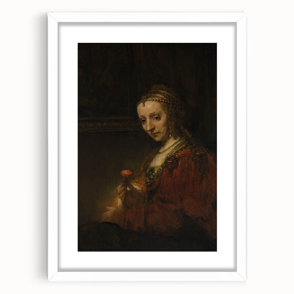 Baroque Woman with Flower Wall Art – Timeless Elegance