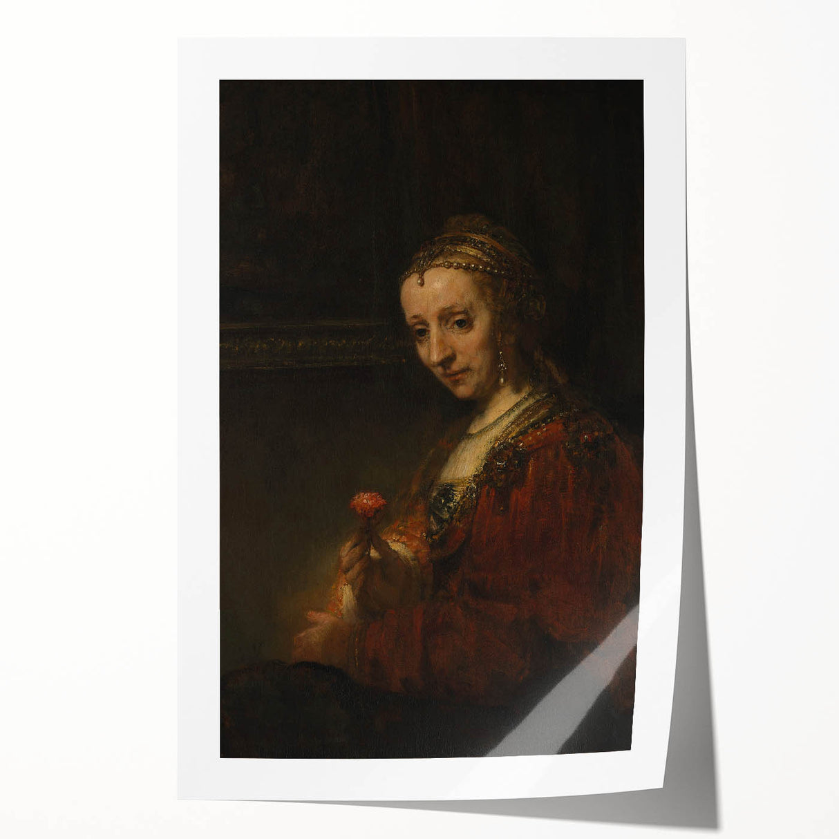 Baroque Woman with Flower Wall Art – Timeless Elegance