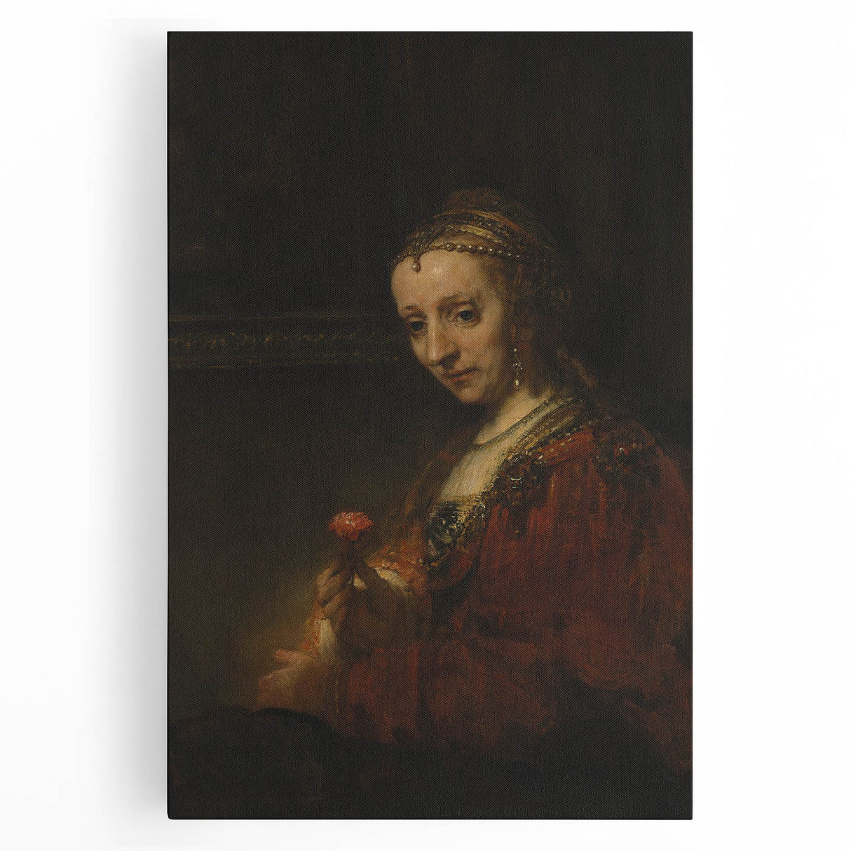 Baroque Woman with Flower Wall Art – Timeless Elegance