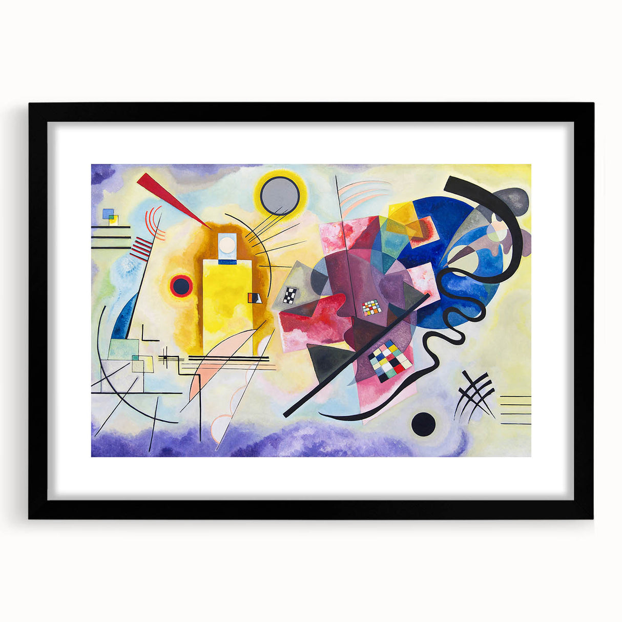Dynamic Abstract Modern Wall Art - "Yellow-Red-Blue" by Kandinsky