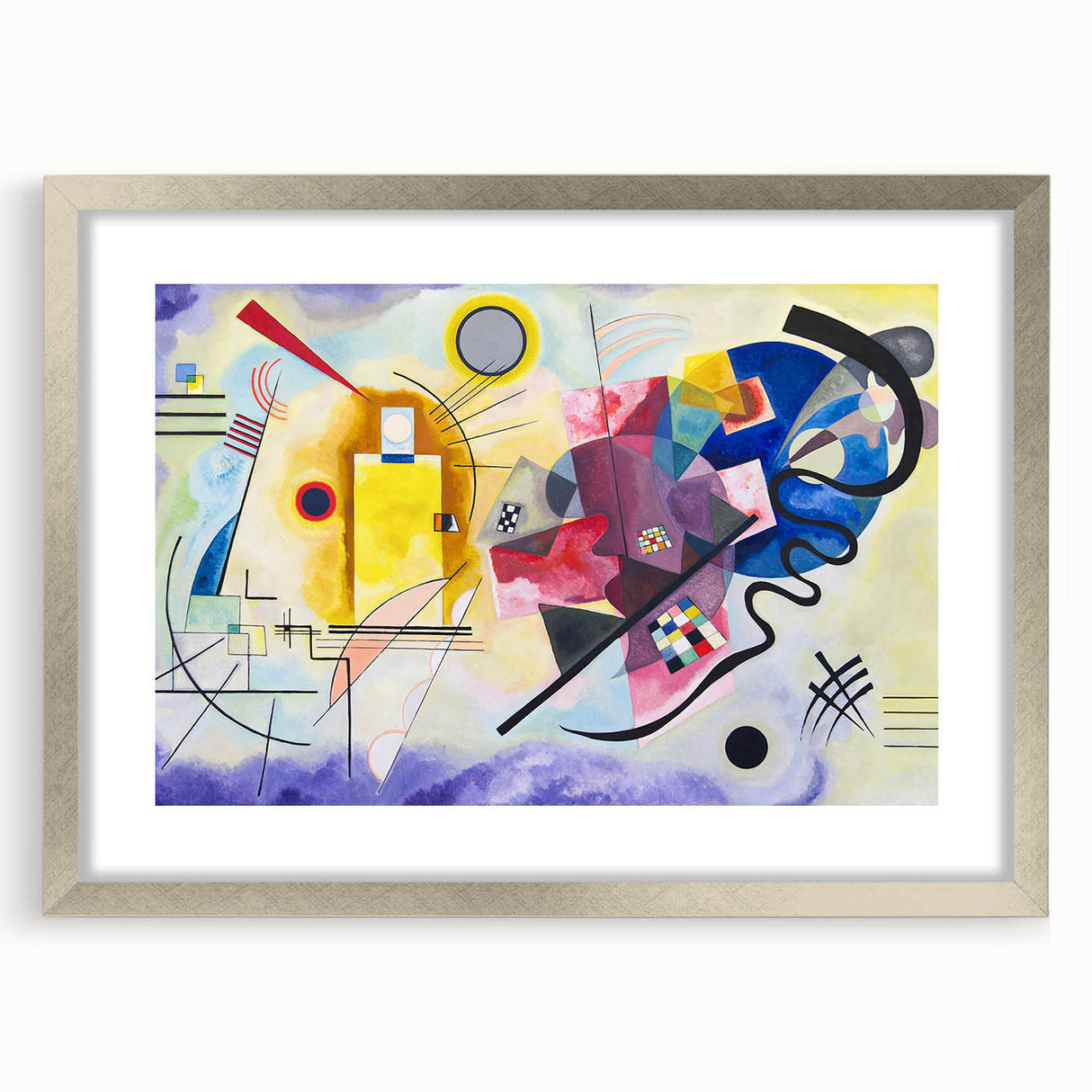 Dynamic Abstract Modern Wall Art - "Yellow-Red-Blue" by Kandinsky