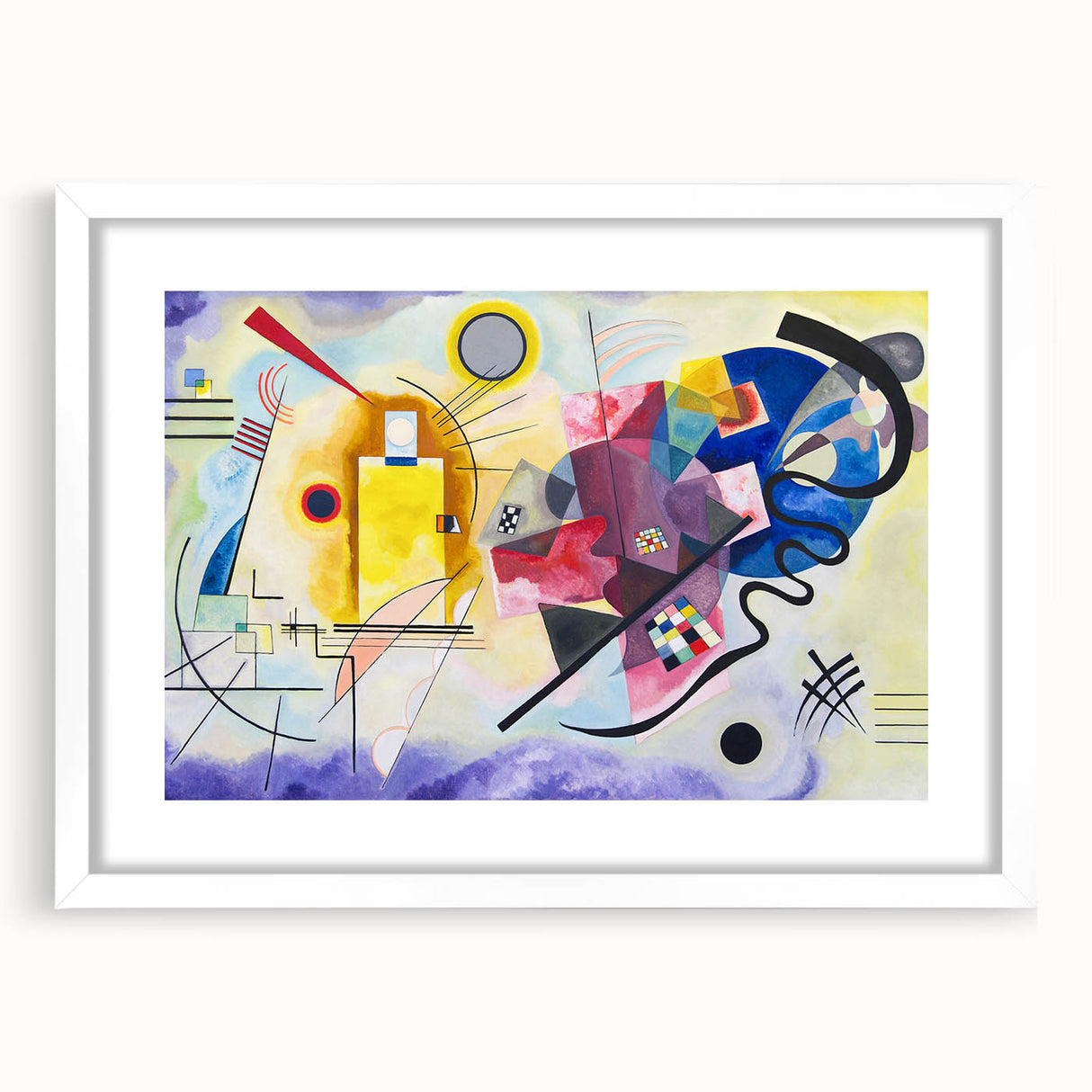 Dynamic Abstract Modern Wall Art - "Yellow-Red-Blue" by Kandinsky