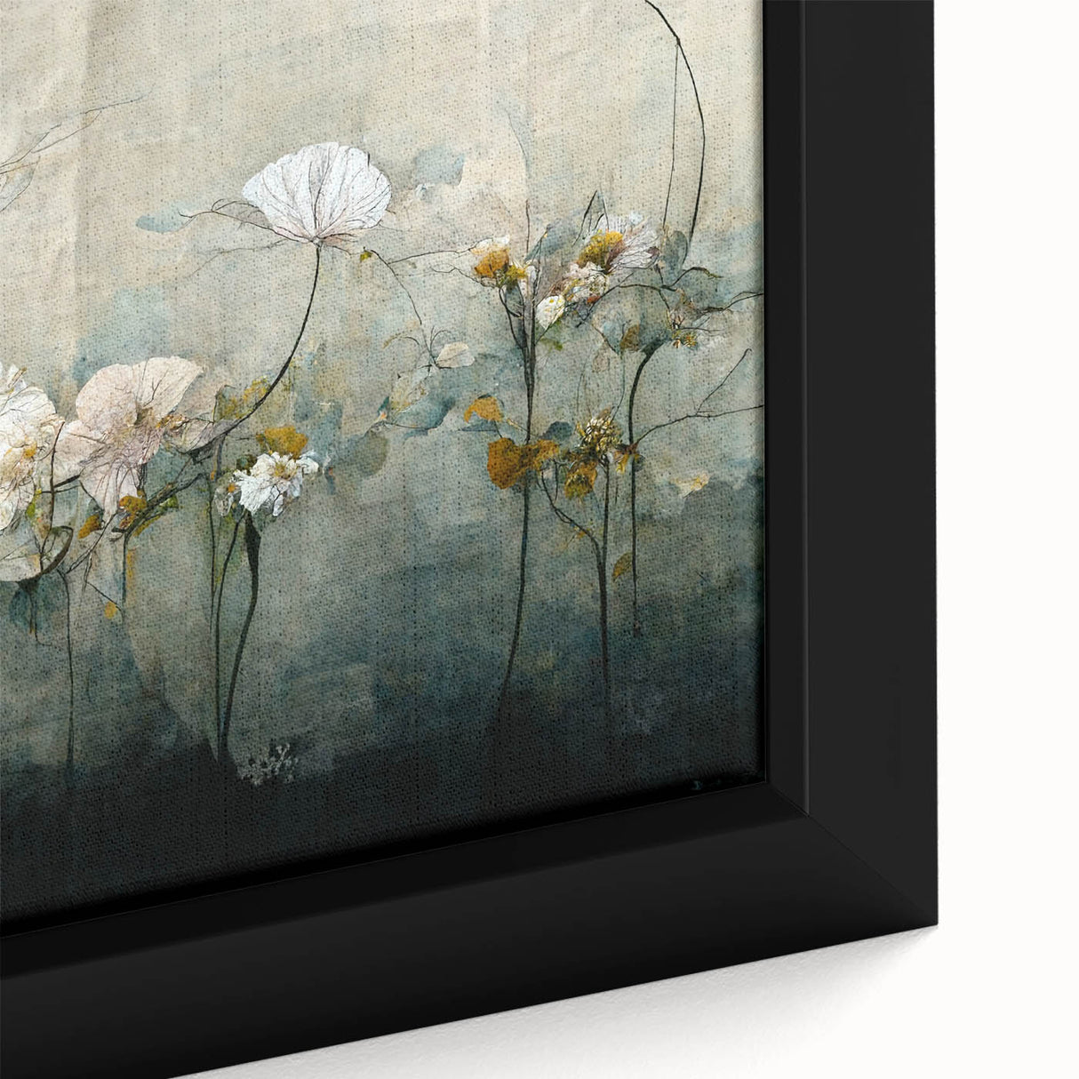 Elegant Floral Living Room Wall Art - Modern Abstract Canvas Print