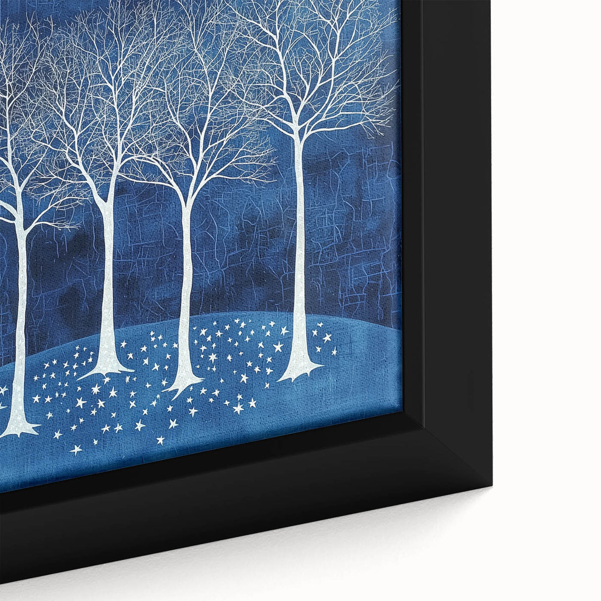 Close-up of a framed canvas showcasing an abstract floral design with vibrant colors, perfect for enhancing modern home decor. Ideal for art enthusiasts seeking unique wall art.