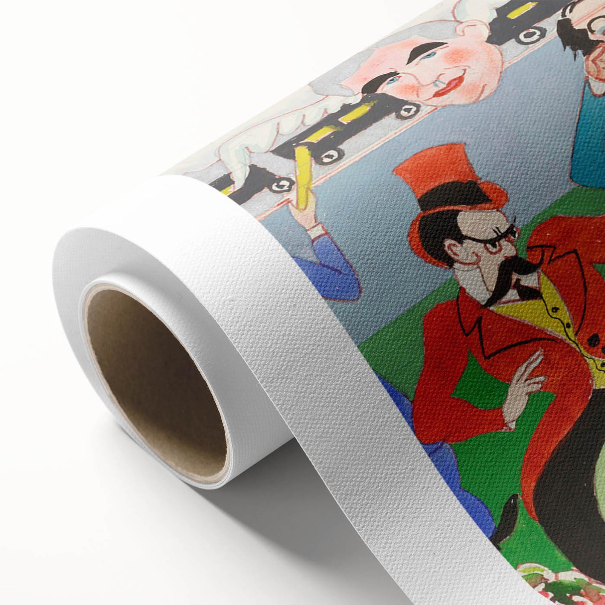 Playful Chaos: Modern Wall Art Featuring Keystone Cops and Colorful Drama