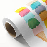Pastel Ice Cream Girls Room Wall Art - Playful Nursery Art Print