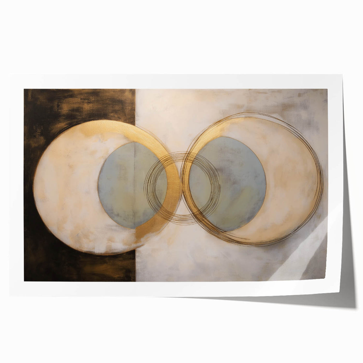 Geometric Modern Wall Art - Abstract Canvas Print for Living Room