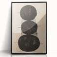 Framed abstract minimalist wall art in black acrylic with a sleek design, showcasing geometric shapes and subtle textures, perfect for modern decor.