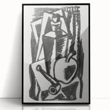 Abstract Expressionism: Still Life with Apple, Pipe, and Bottle Artwork