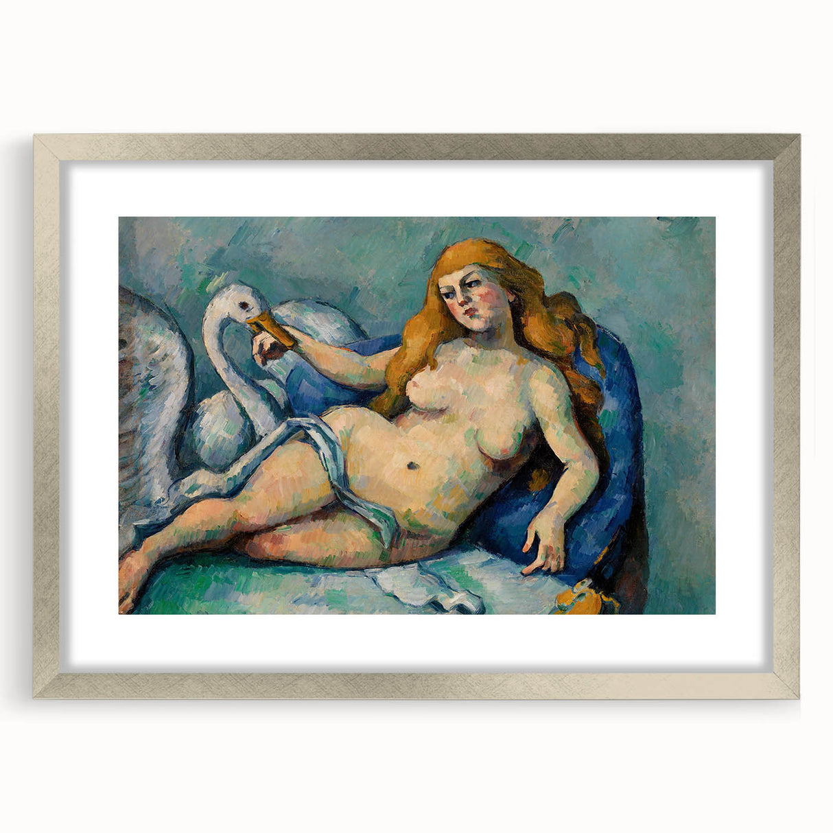 Impressionist Leda and the Swan Wall Art - Cézanne’s Mythical Scene Print