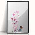 Whimsical Heart Garden Girls Room Wall Art - Nursery Art Print
