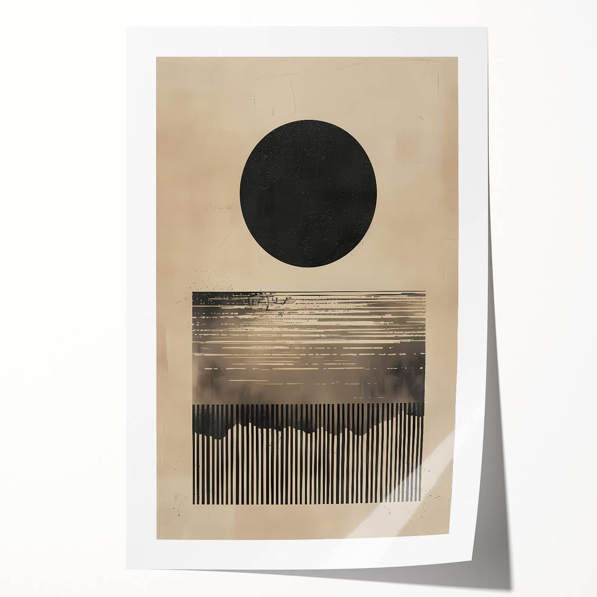 Custom Dining Room Wall Décor - Minimalist Sun & Horizon Art