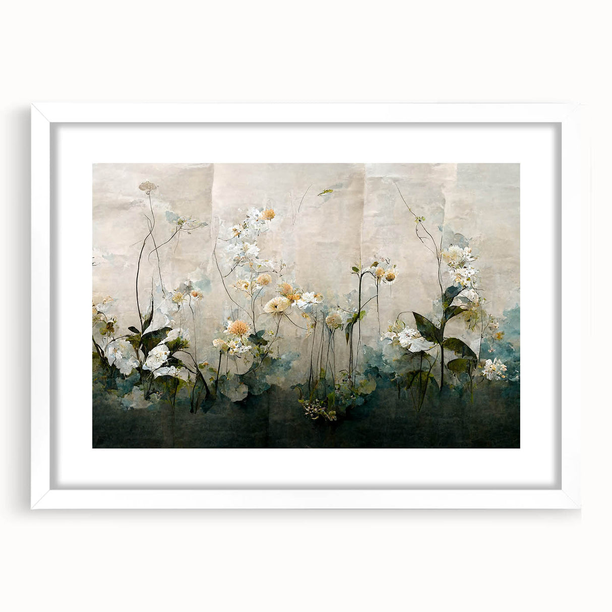 Elegant Floral Living Room Wall Art - Contemporary Canvas Print