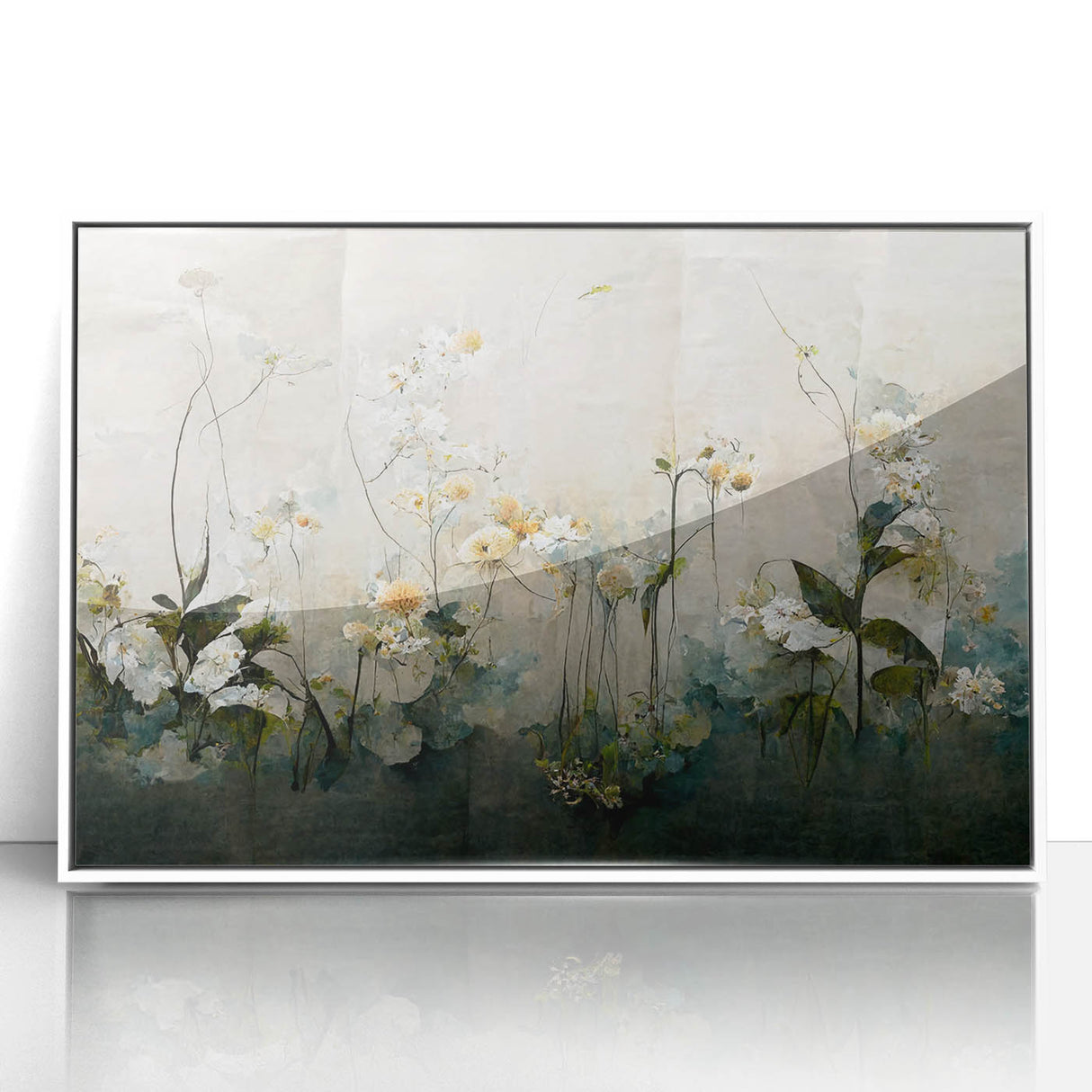 Elegant Floral Living Room Wall Art - Contemporary Canvas Print