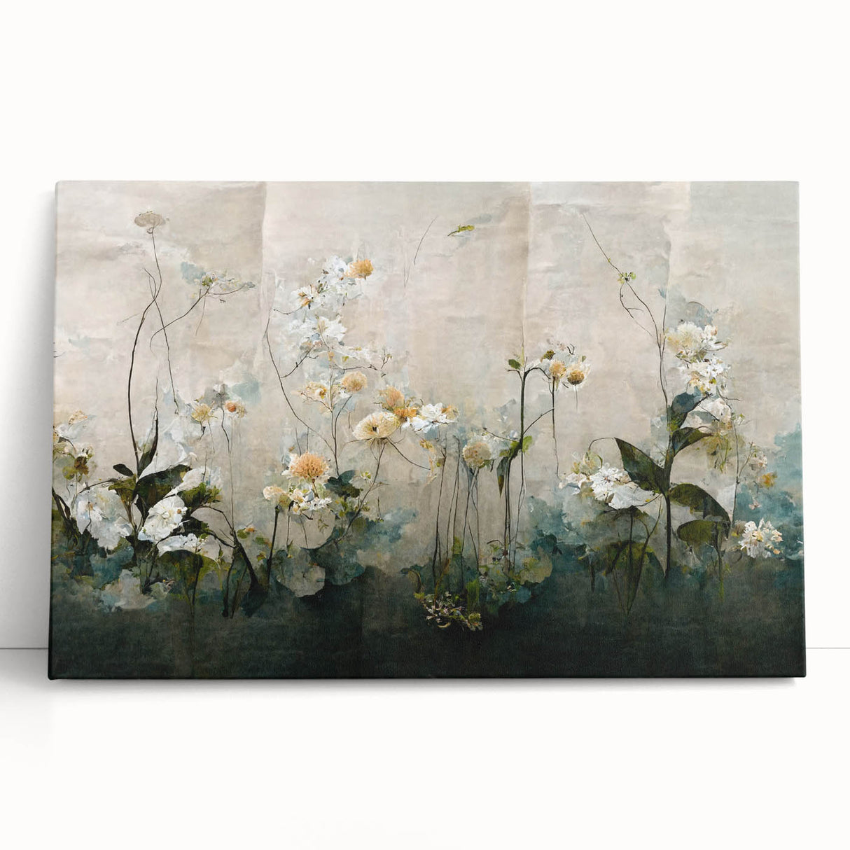 Elegant Floral Living Room Wall Art - Contemporary Canvas Print
