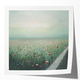 Abstract floral wall art print showcasing vibrant colors and intricate designs on a glossy finish, ideal for modern home decor or artistic displays.