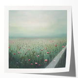 Abstract floral wall art print showcasing vibrant colors and intricate designs on a glossy finish, ideal for modern home decor or artistic displays.