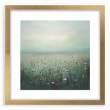 Abstract floral artwork framed in gold, showcasing vibrant colors and intricate designs, perfect for enhancing modern home decor or gallery walls.