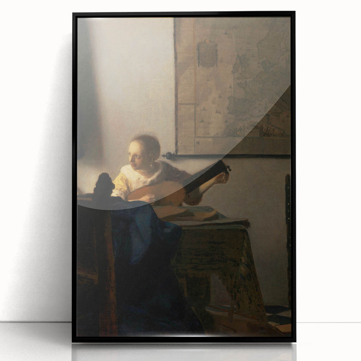 Baroque Woman Playing Lute Wall Art – Timeless Musical Grace