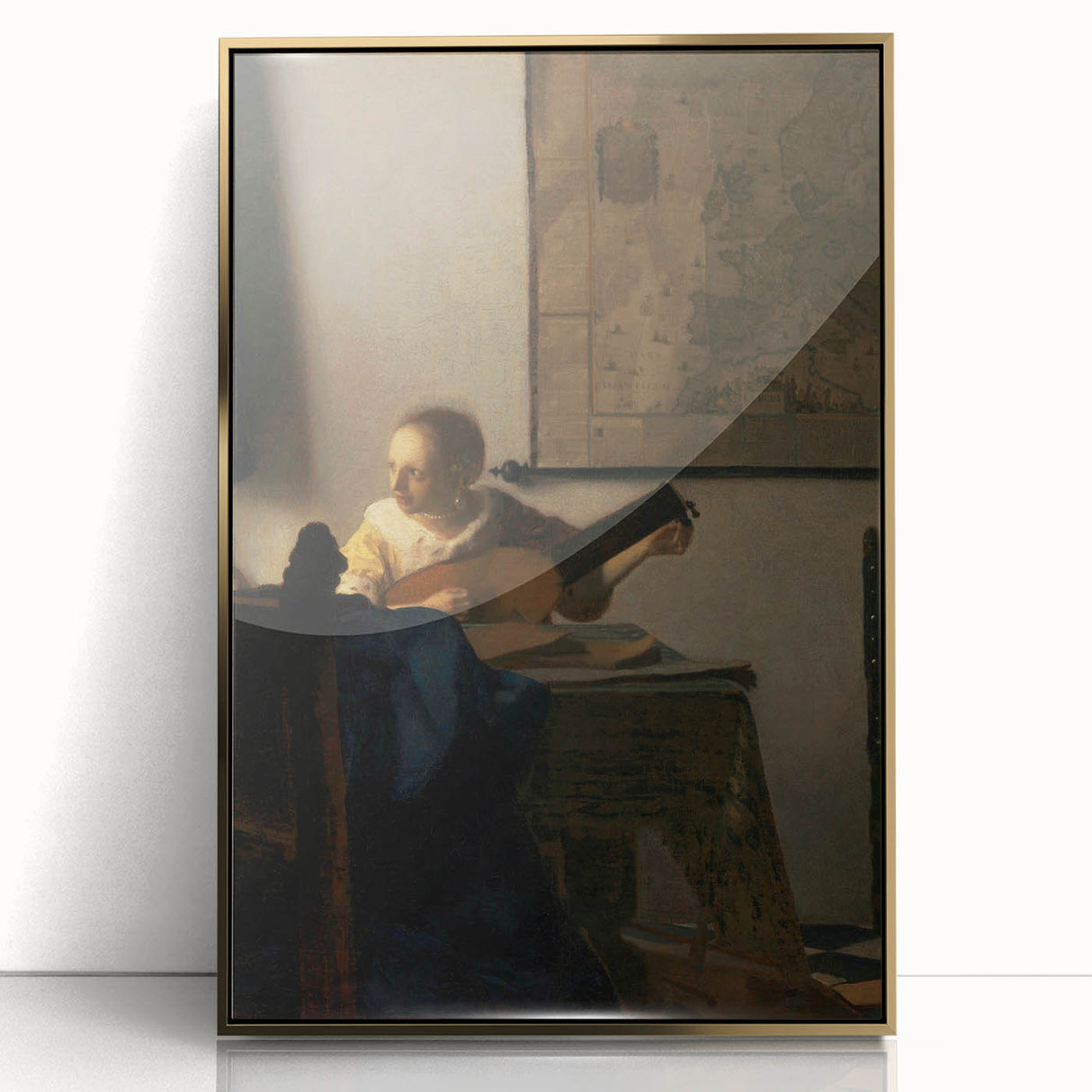 Baroque Woman Playing Lute Wall Art – Timeless Musical Grace