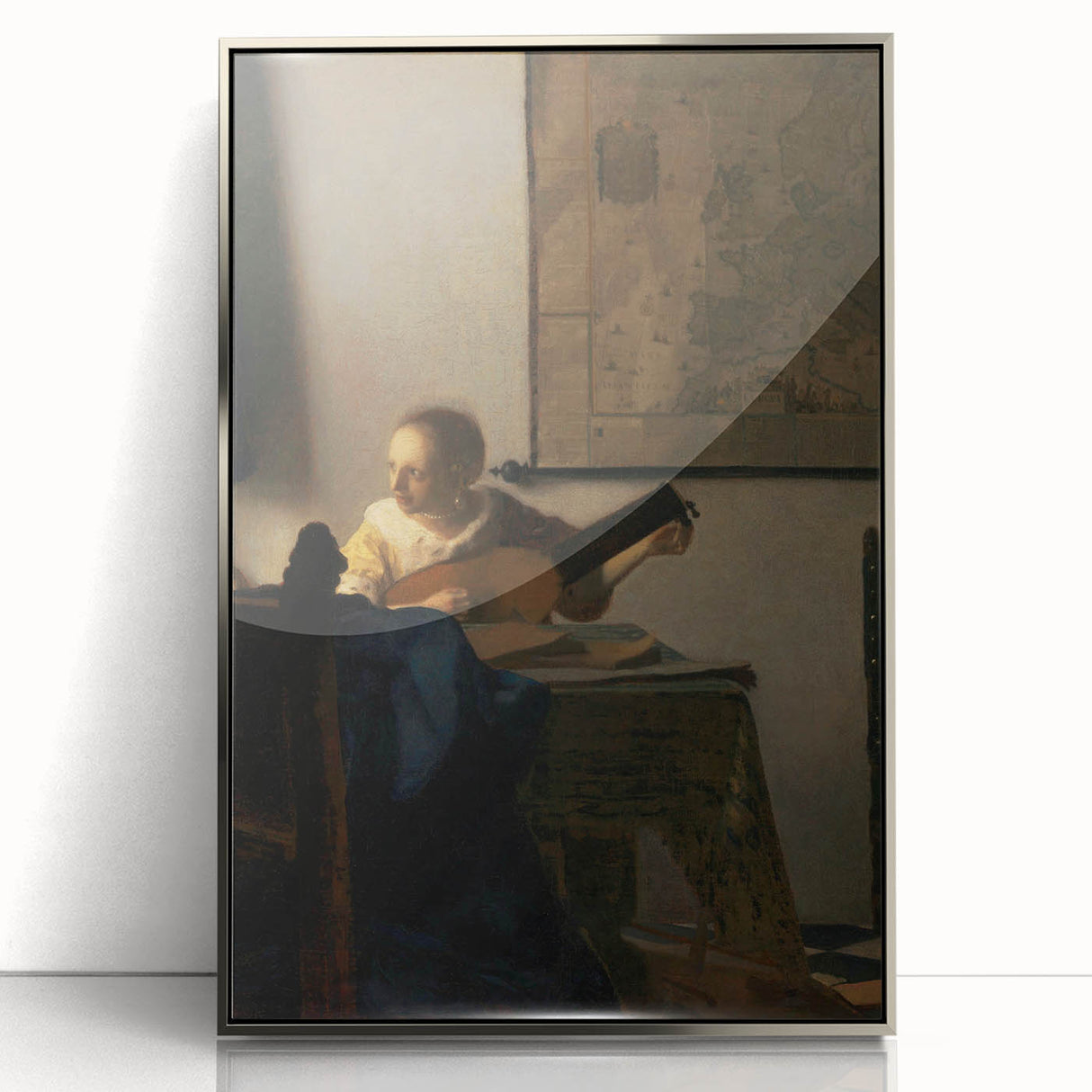 Baroque Woman Playing Lute Wall Art – Timeless Musical Grace