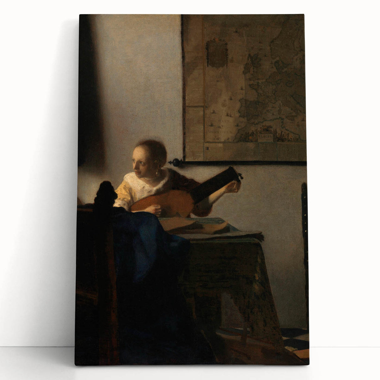 Baroque Woman Playing Lute Wall Art – Timeless Musical Grace