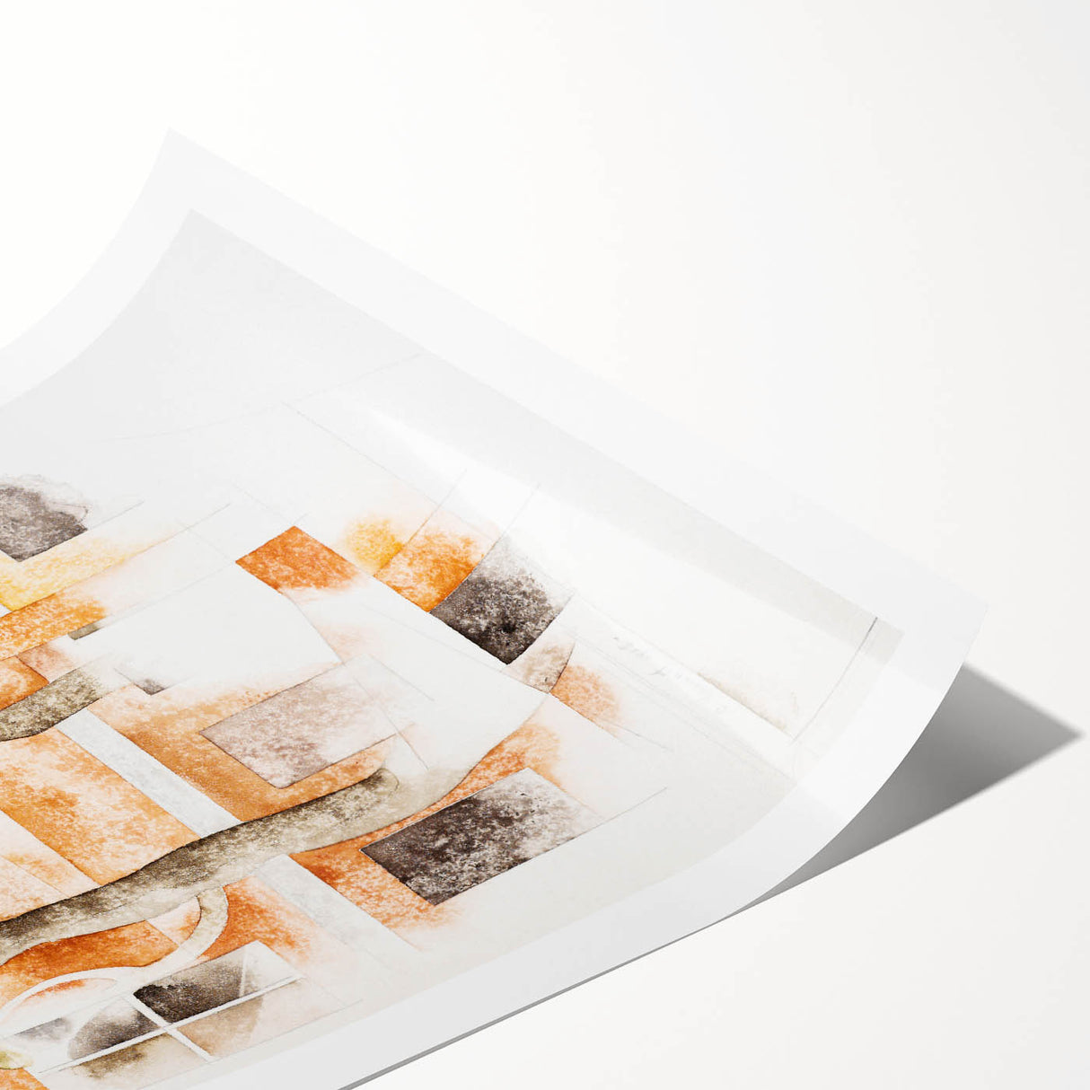 Abstract Modern Wall Art of Bermuda Houses by Charles Demuth